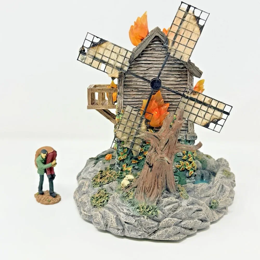Hawthorne Village Universal Monsters Frankenstein Burning Windmill COA Tested